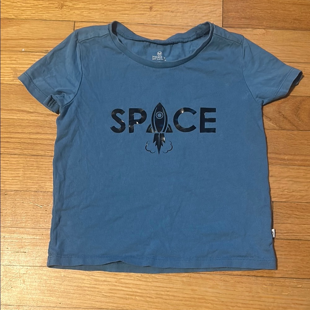 Blue Rocket Space Kids T-Shirt